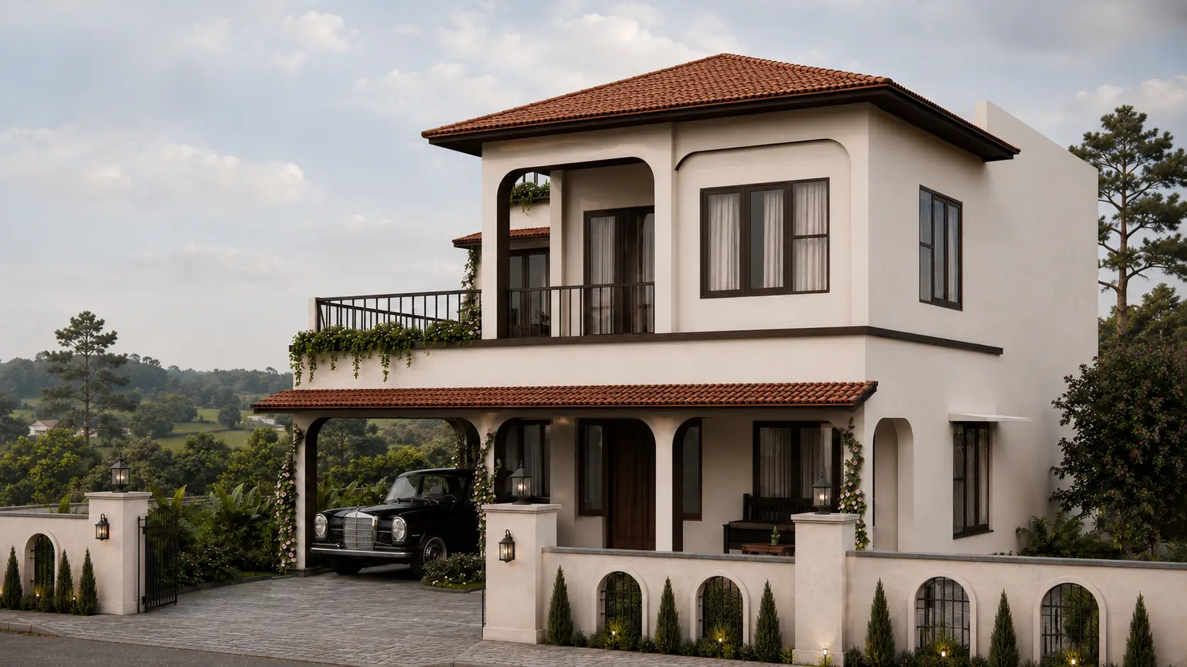 Contemporary luxury villa exterior